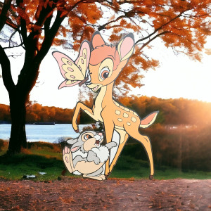 Bambi, MDF / PVC - figurina printata - 80cm