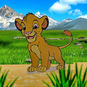 Leu, MDF / PVC - figurina printata - 80cm