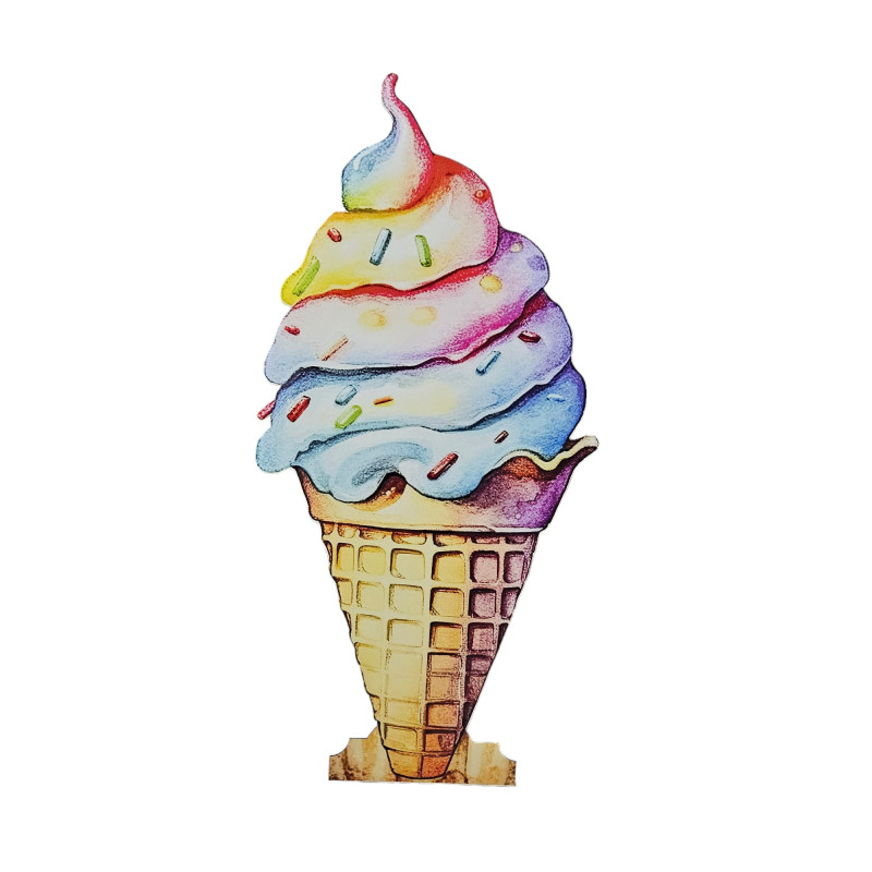 Inghetata decor print, MDF / PVC - figurina printata - 90cm