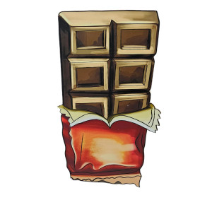 Ciocolata decor print, MDF / PVC - figurina printata - 90cm