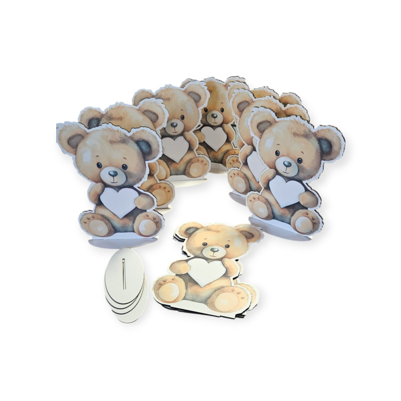 Ursulet cu inima, MDF, fata-verso, cu suport