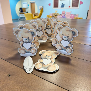 Ursulet cu inima, MDF, fata-verso, cu suport