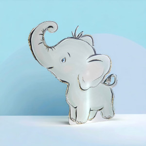 Elefant, MDF / PVC - figurina printata - 78cm