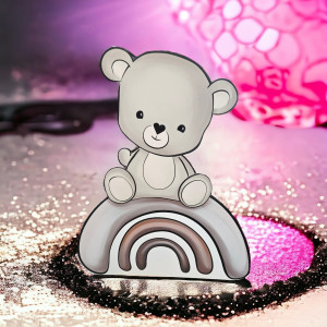 Ursulet pe curcubeu, MDF / PVC - figurina printata - 72cm