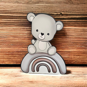 Ursulet pe curcubeu, MDF / PVC - figurina printata - 72cm