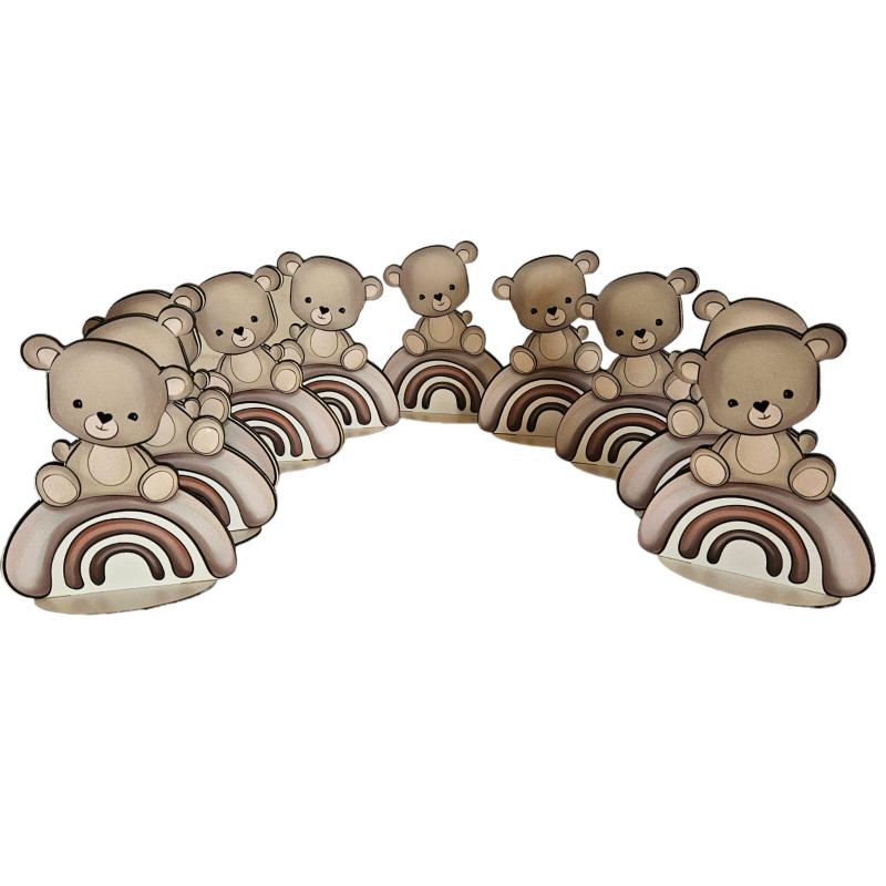 Ursulet pe curcubeu, MDF, fata-verso, cu suport