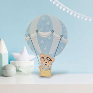 Balon cu aer si ursulet , MDF / PVC - figurina printata - 87cm