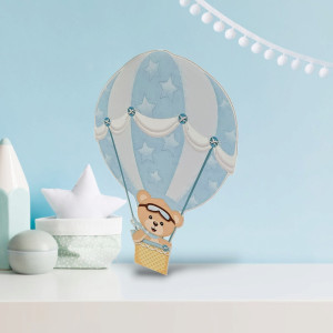 Balon cu aer si ursulet , MDF / PVC - figurina printata - 87cm