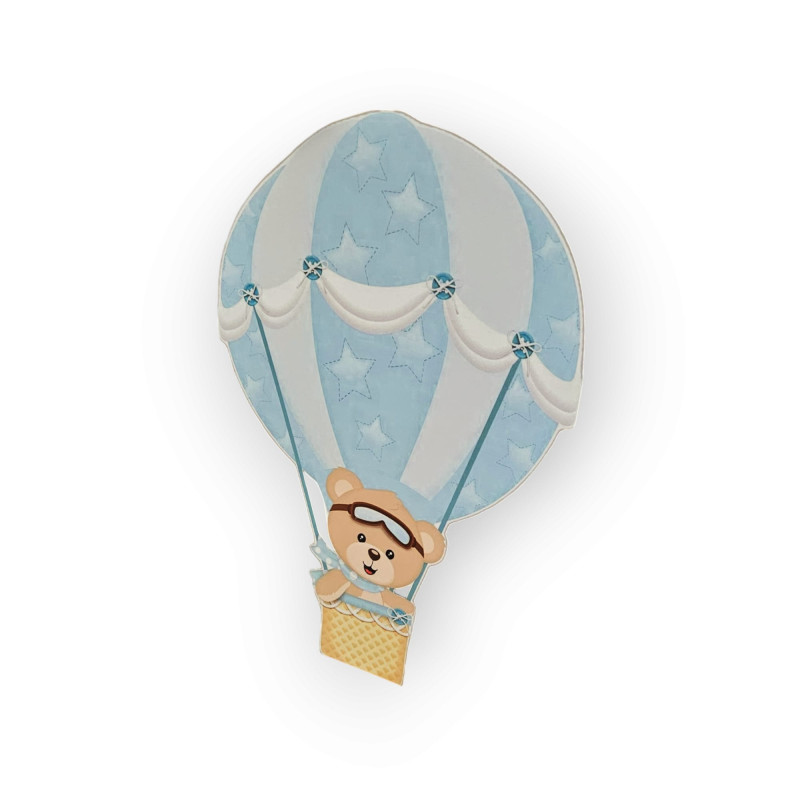 Balon cu aer si ursulet , MDF / PVC - figurina printata - 87cm