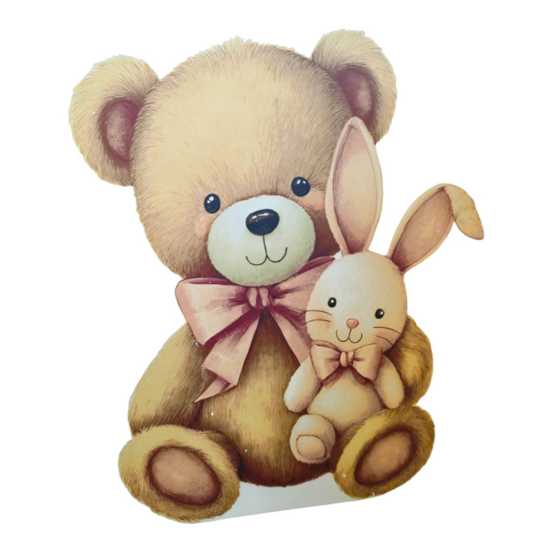 Ursulet cu iepuras, MDF / PVC - figurina printata - 72cm
