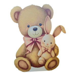 Ursulet cu iepuras, MDF / PVC - figurina printata - 72cm