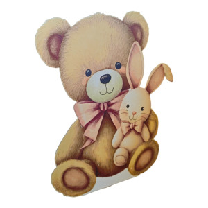 Ursulet cu iepuras, MDF / PVC - figurina printata - 72cm